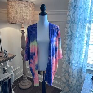 Coco Kelly EUC tie dye kimono coverup